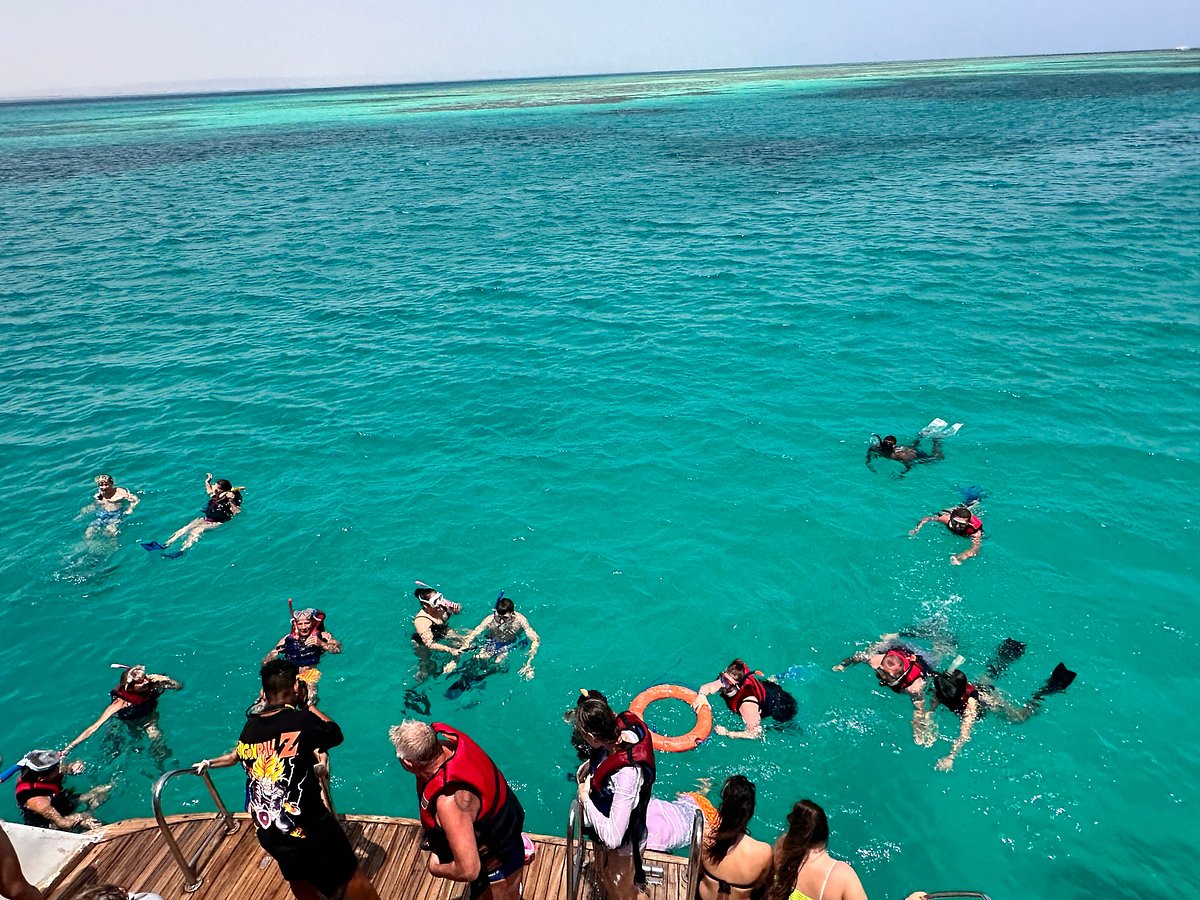 Full-Day Orange Bay Island Snorkeling & Water Sports Tour from Hurghada with Hotel Pickup